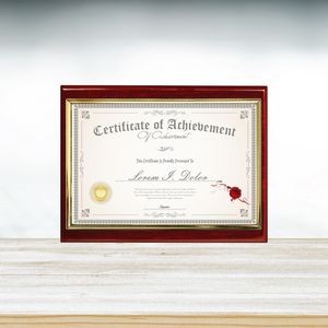 10.5" x 13" Rosewood Piano Finish W/Certificate Frame