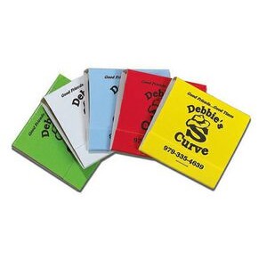 Stock Color 30-Stem Matchbook (Green On White)
