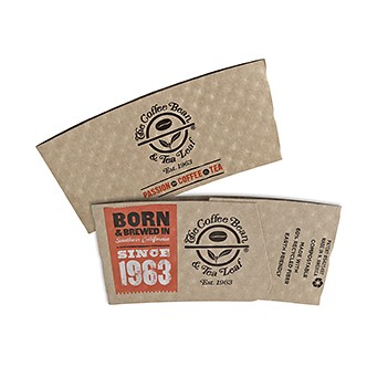 Large Kraft "ECONO" Hot Cup Sleeves - Flexographic Printed