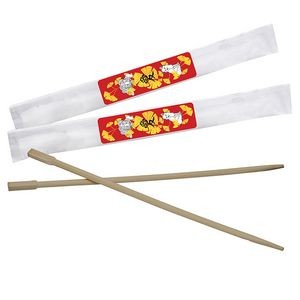 9" Bamboo Chopsticks in Paper Sleeve w/Full Color Label