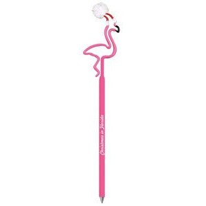 Flamingo w/Santa Hat Multi-Color Inkbend Standard, Bent Pen