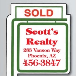 Realty Sign Shaped Indoor Magnet (1 7/8"x2½")