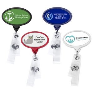 Anti-Microbial Oval 2 Strap Retractable Badge Reel