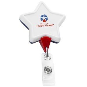 Jumbo Patriot Star Retractable Badge Reel