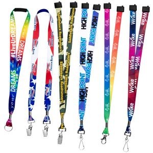 5/8" - 3/4" Made in USA Dye Sublimation Lanyards