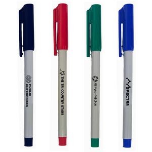 Slim Permanent Pen with Clipped Cap