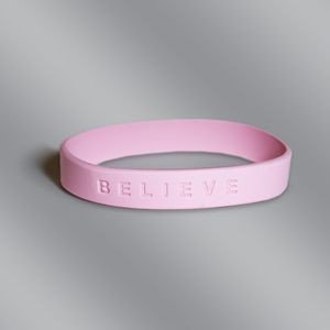 Pink Believe Stock Silicone Bracelet