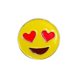 Emoji heart eyes pin