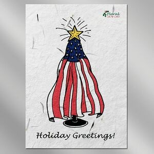 Flag Floral Seed Paper Holiday Card w/o Inside Message
