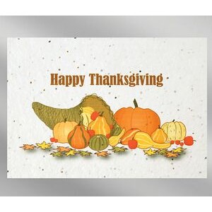 Thanksgiving Floral Seed Paper Holiday Card w/o Inside Message