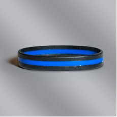 Black & Blue Fallen Officer Stock Silicone Bracelet