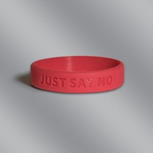 Red Just Say No Stock Silicone Bracelet