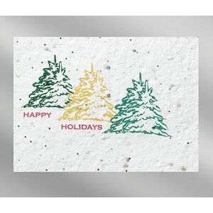 Trees Floral Seed Paper Holiday Card w/o Inside Message