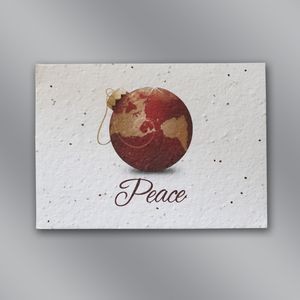 Peace Floral Seed Paper Holiday Card w/Stock or Custom Message