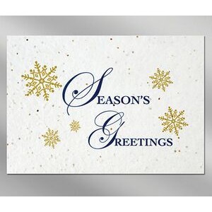Snowflakes Floral Seed Paper Holiday Card w/o Inside Message