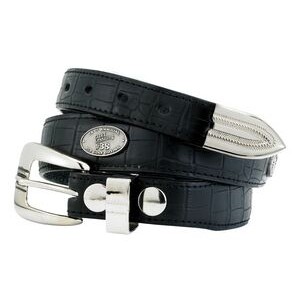 Leather Belt w/5 Custom Emblems