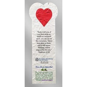 Heart Floral Seed Paper Stock Die Cut Bookmark