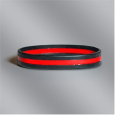 Black & Red Fallen Firefighter Stock Silicone Bracelet
