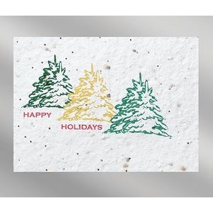 Trees Floral Seed Paper Holiday Card w/Stock or Custom Message