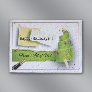 Office Floral Seed Paper Holiday Card w/ Stock or Custom Message