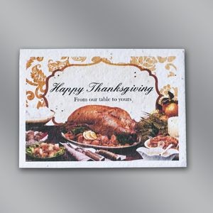 Thanksgiving Floral Seed Paper Holiday Card w/Stock or Custom Message