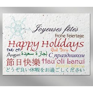 Languages Floral Seed Paper Holiday Card w/o Inside Message