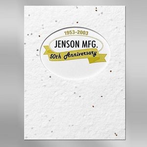 Floral Seed Paper Oval Window Card
