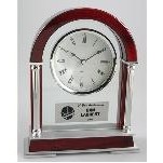 Burl Arch Clock w/ Silver Trim (10 1/2")