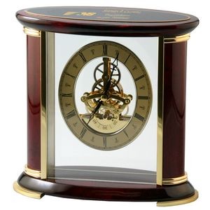 Rosewood Piano Finish Clock Award with Open View (7 1/2")