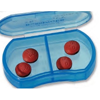 Oblong 2-Compartment Pill Box