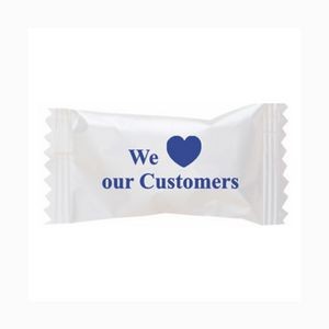 Pink Buttermints Cool Creamy Mint in a "We Love Our Customers" Wrapper