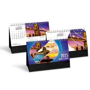 World Scenic Double View Desk Calendar
