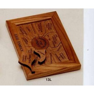 6"x8-1/5" Walnut Puzzle In Covered Frame (13l)