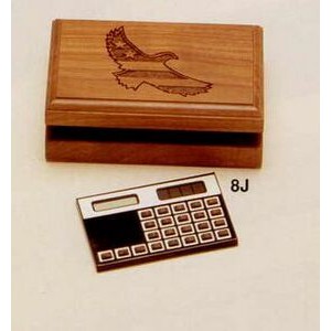 3-2/5"x5" Walnut Box With Calculator (8j)