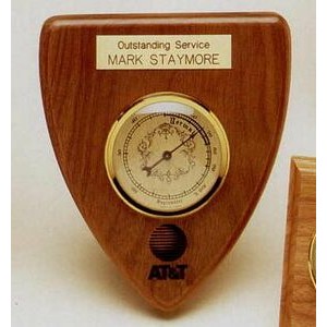 5-1/2"x6-1/2" Walnut Shaped Weather Station Thermometer (16f)