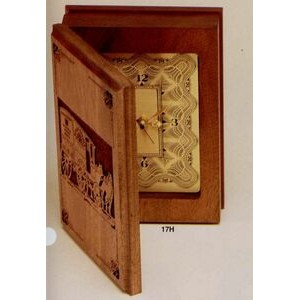 5-1/5"x7-1/5" Walnut Medium Book Clock