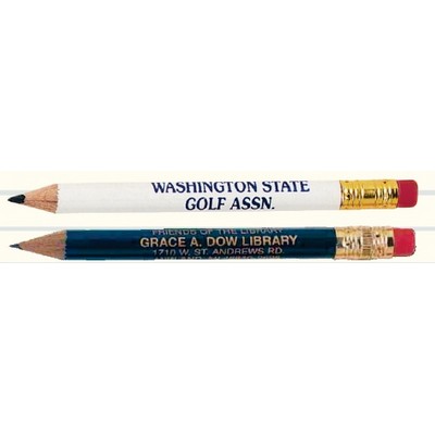 Round Golf Pencil w/ Eraser (4" Long)