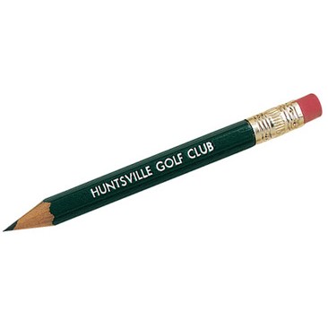 Hexagon Golf Pencil w/ Eraser (4" Long)