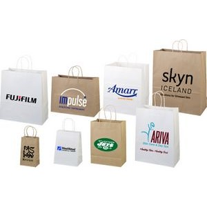 White Kraft Paper Shopping Bags (16"x 6"x 12")
