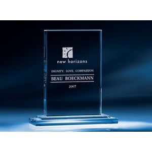 8.5" Crystal Plaque Award w/Glass Base