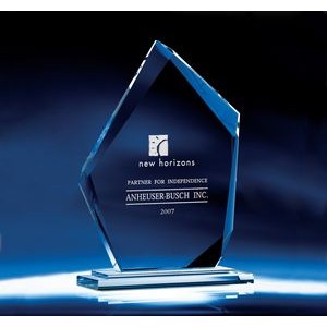 7.5" Crystal Summit Award w/Glass Base