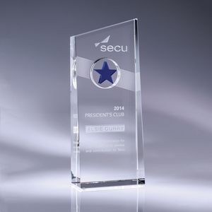8.5" Nebula Blue Optic Crystal Award