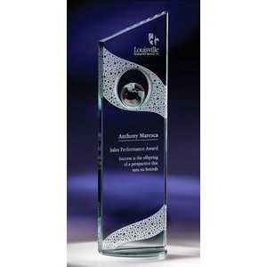11.25" Perspective Jade Crystal Award w/Globe Theme