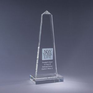 9" Optic Crystal Obelisk Award
