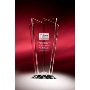 10" Trio Crystal Vase Award