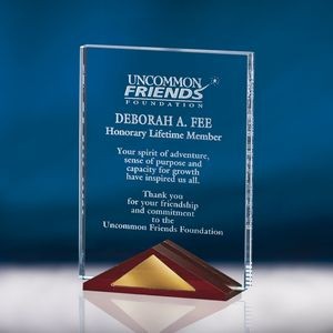 7" Crystal Plaque Award w/Wood Base