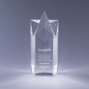 6" Rising Star Crystal Award with Base