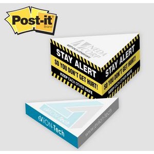 Post-it® Notes Custom Printed Slim Triangle Cube Note Pad (3¾"x3¾")