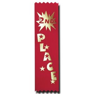 2nd Place Econo Stock Recognition Ribbon w/ Starburst (1 5/8"x6")
