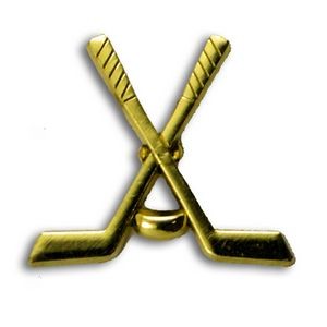 Crossed Hockey Sticks Chenille Letter Pin